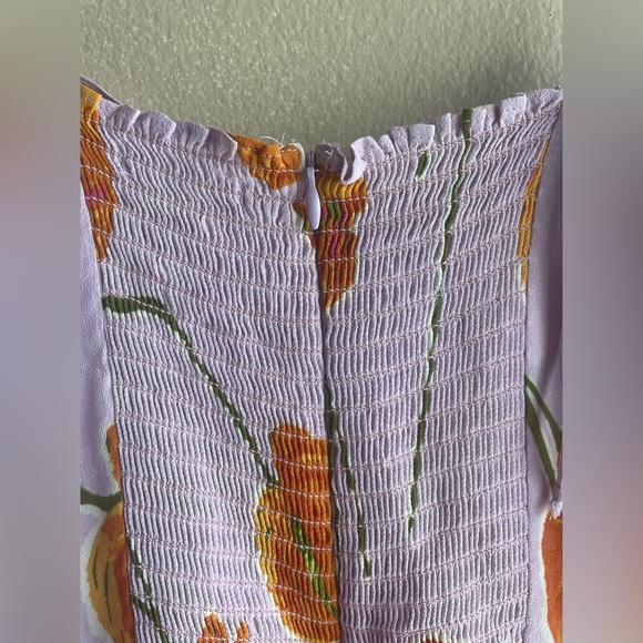 Reformation Juliette Dress Luciana Purple Orange Floral Size 8 - Picture 12 of 16